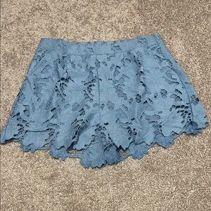 NWT Umgee Lace Overlay Light Blue Shorts